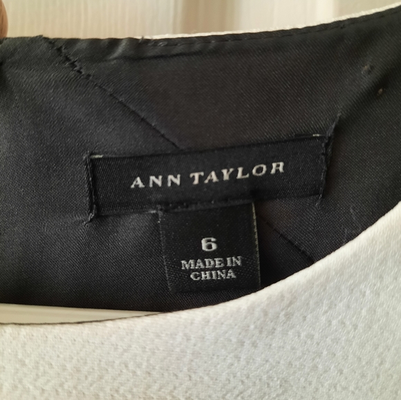 Ann Taylor Size 6 Gray and White  Midi Dress - Picture 3 of 11
